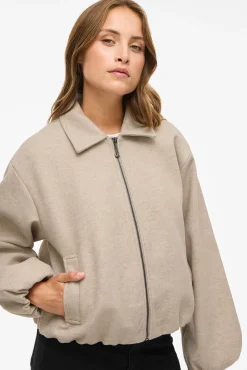 Vila Sobretudos-Jaqueta com mangas balão Tostado