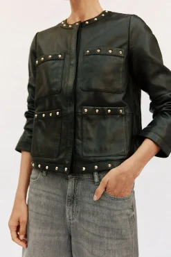 Cortefiel Sobretudos-Jaqueta cravejada Preto