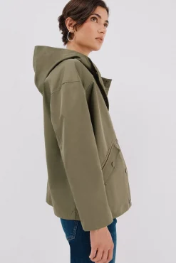 Cortefiel Sobretudos|Casacos-Jaqueta curta com botões de pressão Verde