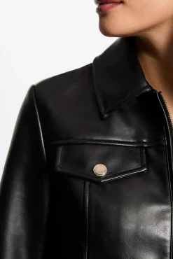 Morgan Sobretudos-Jaqueta curta de couro sintético Preto