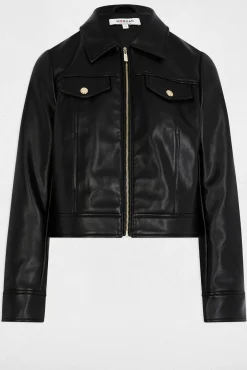 Morgan Sobretudos-Jaqueta curta de couro sintético Preto