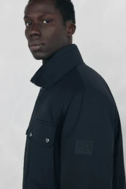 Pedro del Hierro Casacos|Sobretudos-Jaqueta de 4 bolsos Preto