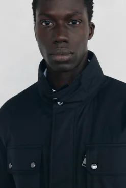 Pedro del Hierro Casacos|Sobretudos-Jaqueta de 4 bolsos Preto