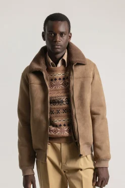 PuroEGO Casacos-Jaqueta de aviador Castanho