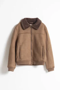 PuroEGO Casacos-Jaqueta de aviador Castanho