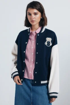 Springfield Sobretudos-Jaqueta de beisebol Bear azul