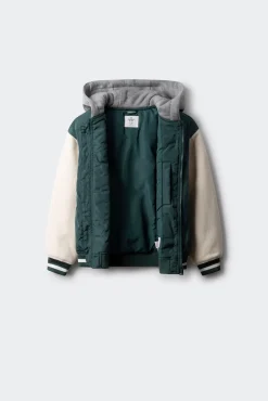 Springfield Kids Casacos|Sobretudos-Jaqueta de beisebol universitária masculina verde