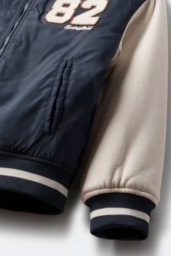 Springfield Kids Casacos|Sobretudos-Jaqueta de beisebol universitária masculina azul