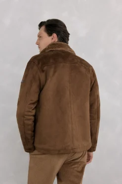 Pedro del Hierro Casacos-Jaqueta de borrego dupla face Marrom