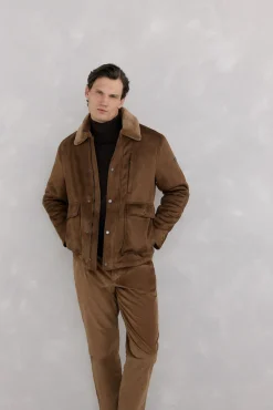 Pedro del Hierro Casacos-Jaqueta de borrego dupla face Marrom