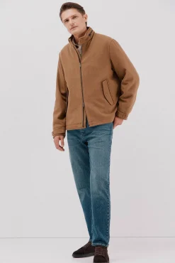 Cortefiel Casacos-Jaqueta de lã Castanho