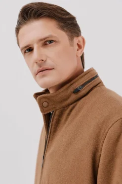 Cortefiel Casacos-Jaqueta de lã Castanho