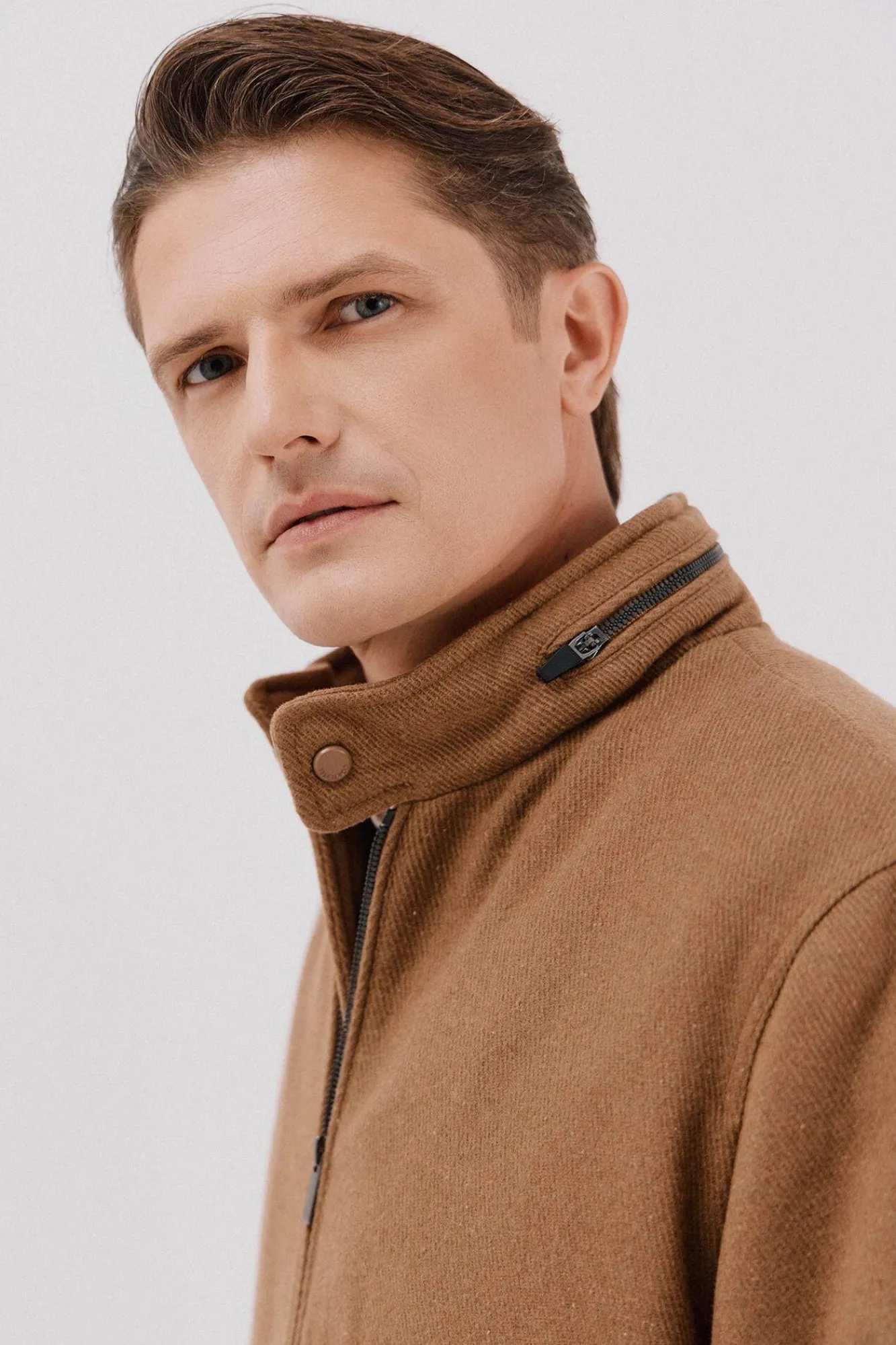 Cortefiel Casacos-Jaqueta de lã Castanho