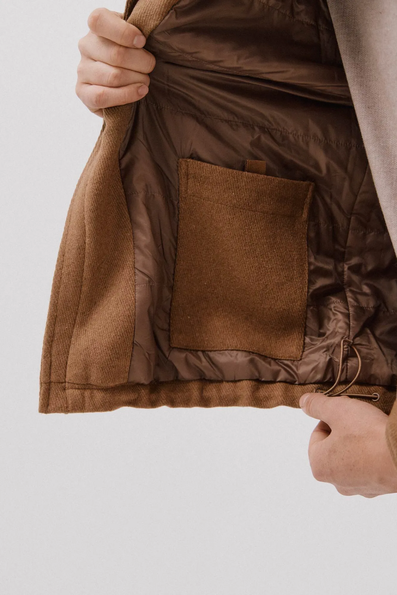 Cortefiel Casacos-Jaqueta de lã Castanho