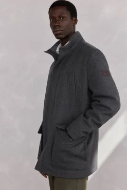 Pedro del Hierro Casacos-Jaqueta de lã com bolsos Cizento