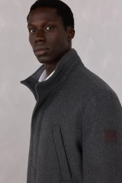 Pedro del Hierro Casacos-Jaqueta de lã com bolsos Cizento