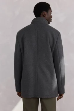 Pedro del Hierro Casacos-Jaqueta de lã com bolsos Cizento