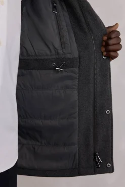 Pedro del Hierro Casacos-Jaqueta de lã com bolsos Cizento