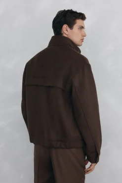 Pedro del Hierro Casacos-Jaqueta de lã feita à mão Marrom