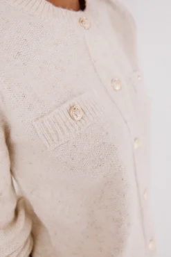 Cortefiel Camisolas-Jaqueta de lurex com botões Ecru