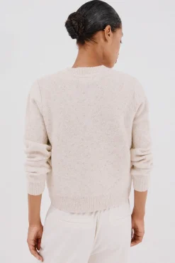 Cortefiel Camisolas-Jaqueta de lurex com botões Ecru