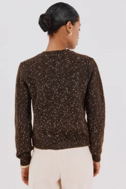 Cortefiel Camisolas-Jaqueta de lurex com botões Castanho