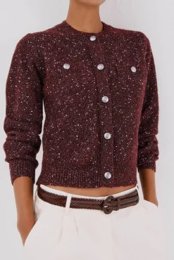 Cortefiel Camisolas-Jaqueta de lurex com botões Granada