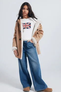 Springfield Kids Sobretudo|Casacos-Jaqueta de tecido trespassado para menina azul