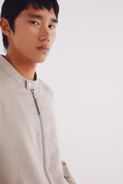 Springfield Casacos-Jaqueta efeito camurça microperfurada cru