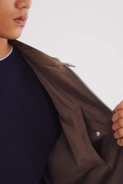 Springfield Casacos-Jaqueta efeito camurça microperfurada cru