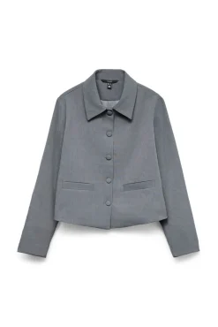 Vero Moda Sobretudos-Jaqueta estilo blazer com botões forrados Cinzento