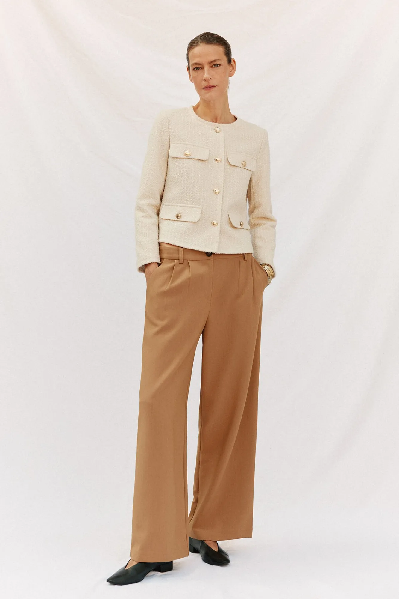 Cortefiel Sobretudos-Jaqueta estruturada Ecru