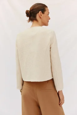 Cortefiel Sobretudos-Jaqueta estruturada Ecru