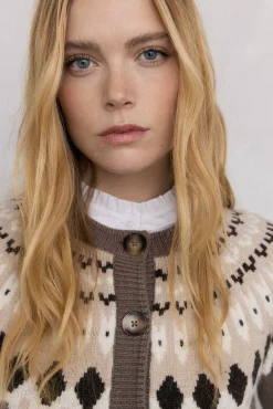 Pedro del Hierro Sobretudos-Jaqueta jacquard grega Marrom