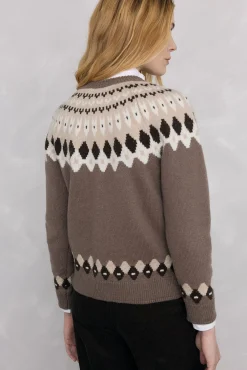 Pedro del Hierro Sobretudos-Jaqueta jacquard grega Marrom