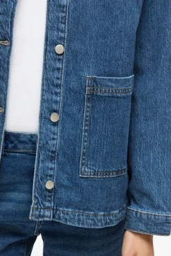 Vila Blusas|Sobretudos-Jaqueta jeans com bolsos Azul