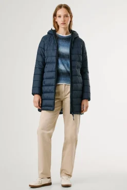 Pepe Jeans Sobretudos|Casacos-Jaqueta longa acolchoada de plumas azul