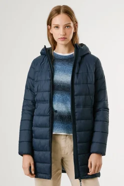 Pepe Jeans Sobretudos|Casacos-Jaqueta longa acolchoada de plumas azul