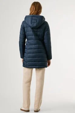 Pepe Jeans Sobretudos|Casacos-Jaqueta longa acolchoada de plumas azul