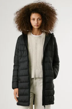 Pepe Jeans Sobretudos|Casacos-Jaqueta longa acolchoada de plumas preto