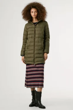 Pepe Jeans Sobretudos|Casacos-Jaqueta longa acolchoada de plumas Caqui escuro