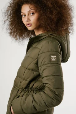 Pepe Jeans Sobretudos|Casacos-Jaqueta longa acolchoada de plumas Caqui escuro