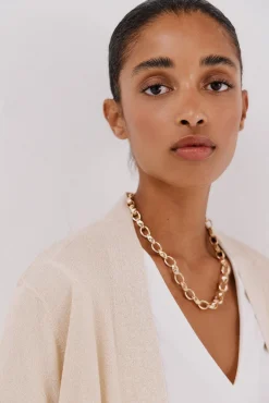 Cortefiel Camisolas-Jaqueta longa em lurex Tostado