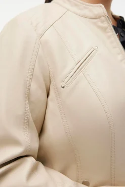 Vero Moda Curve Sobretudos-Jaqueta plus size com efeito pele Tostado