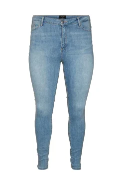 Vero Moda Curve Jeans|Calças-Jeans cigarro tamanho grande Azul