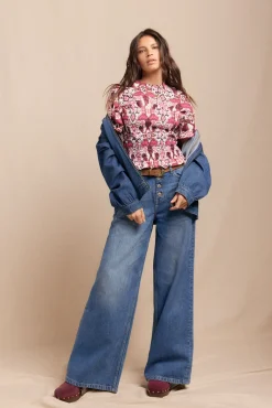 Slowlove Jeans|Calças-Jeans de botões largos Azul