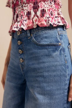 Slowlove Jeans|Calças-Jeans de botões largos Azul