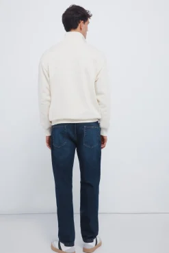 Springfield Jeans-Jeans de corte regular com lavagem escura azul