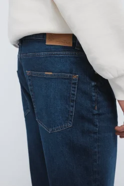 Springfield Jeans-Jeans de corte regular com lavagem escura azul