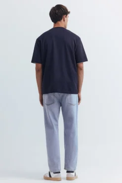 Springfield Jeans-Jeans de corte reto com lavagem clara azul